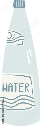 Bottle of Water Cartoon Illustration