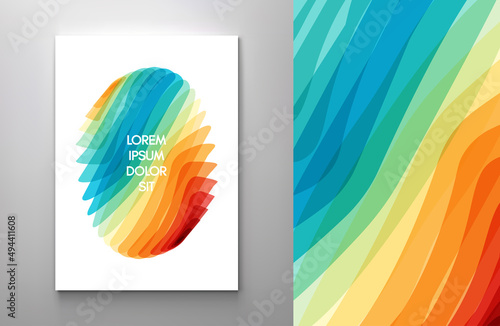 Ellipse. Abstract wavy background with dynamic effect. Modern screen design for mobile app and web. Vector illustration made of various overlapping elements. Applicable for banner, placard, poster.