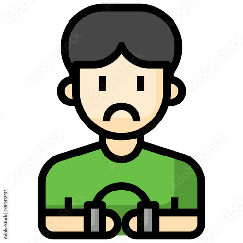 ARREST filled outline icon,linear,outline,graphic,illustration