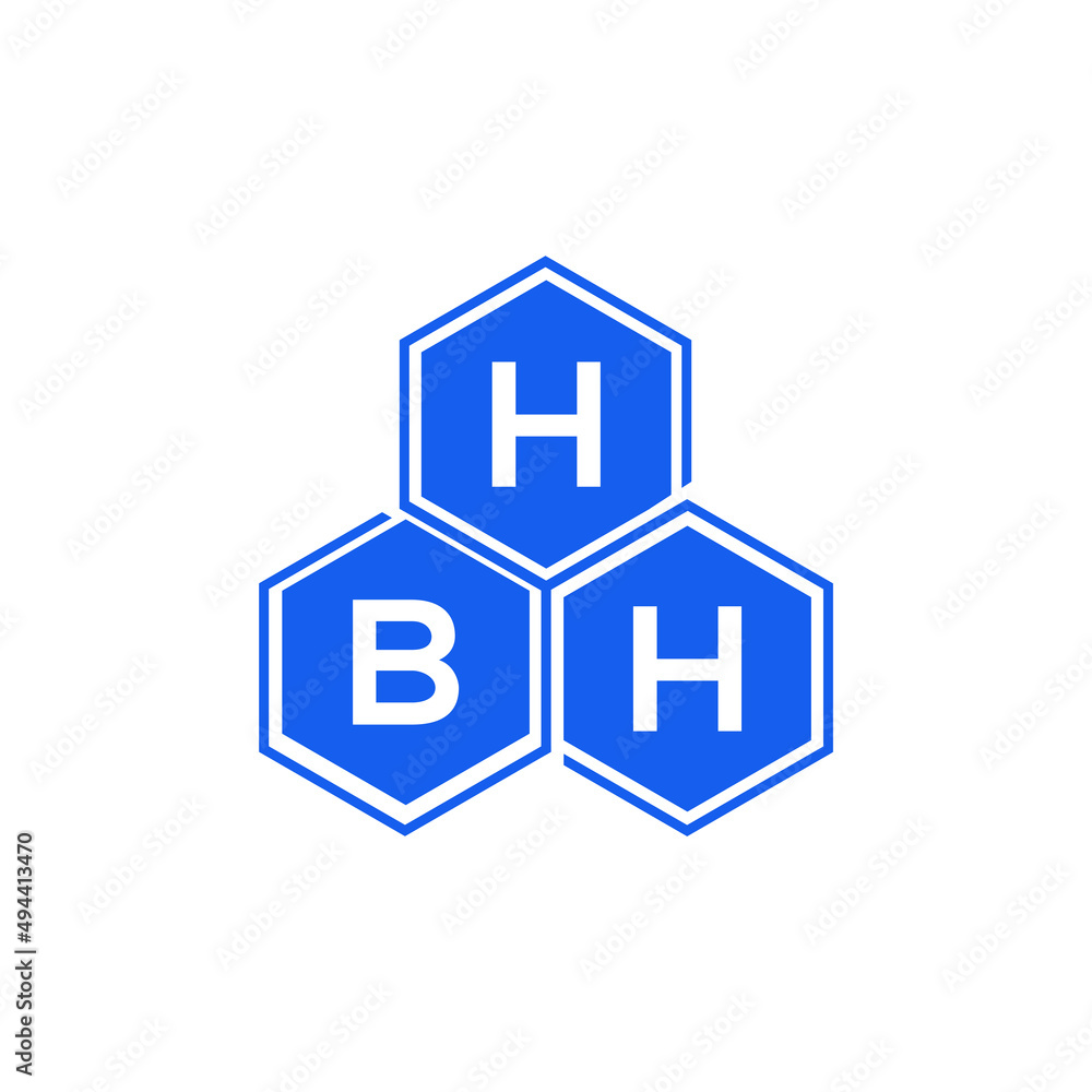 HBH letter logo design on black background. HBH  creative initials letter logo concept. HBH letter design.