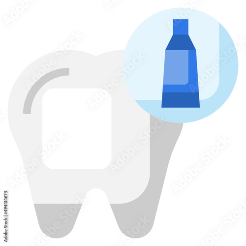 TOOTHPASTE flat icon,linear,outline,graphic,illustration