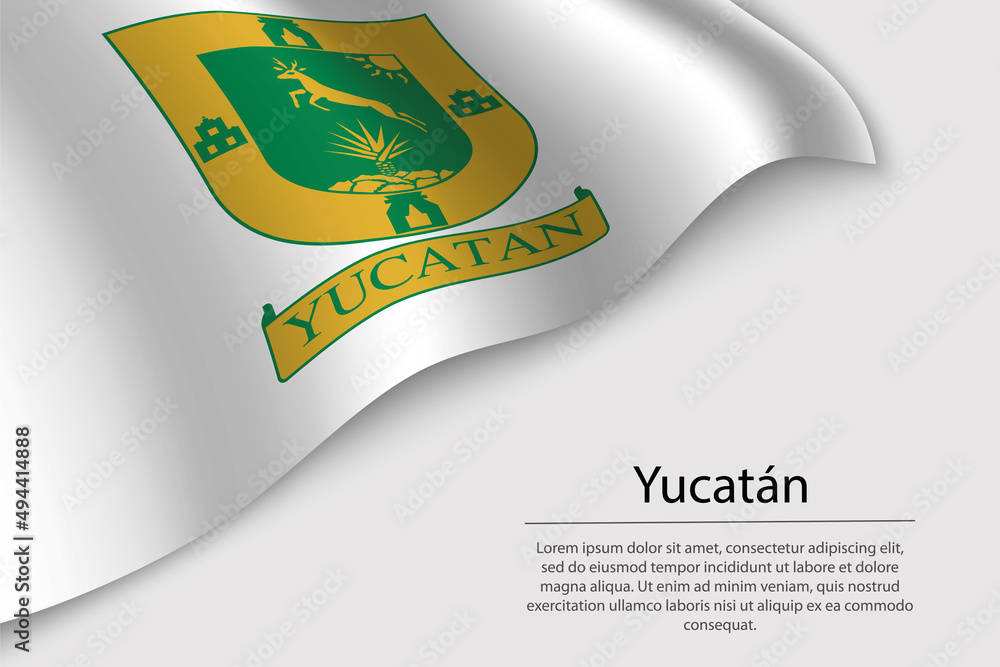 Wave flag of Yucatán is a region of Mexico