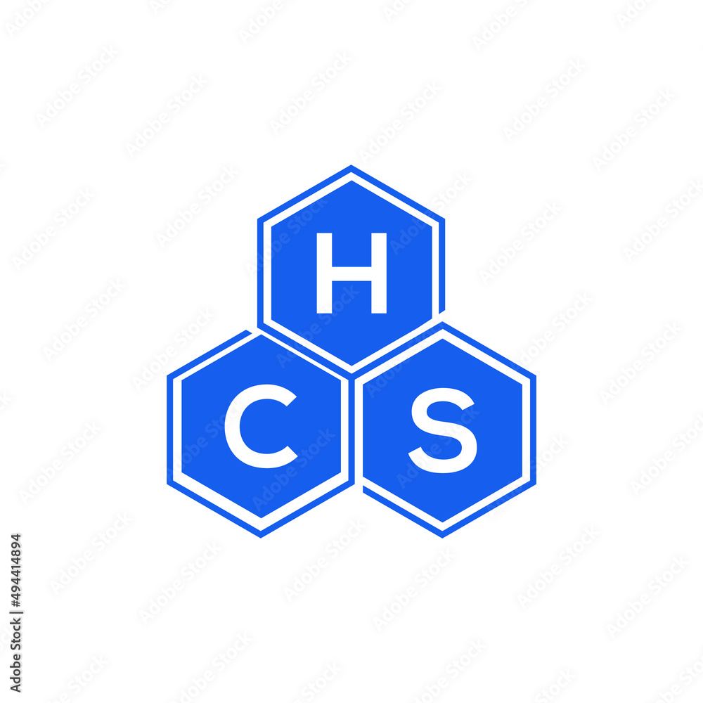 HCS letter logo design on black background. HCS  creative initials letter logo concept. HCS letter design.