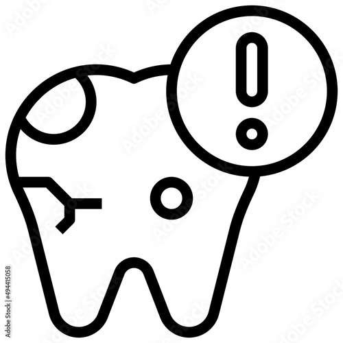 DENTAL CARIES line icon,linear,outline,graphic,illustration