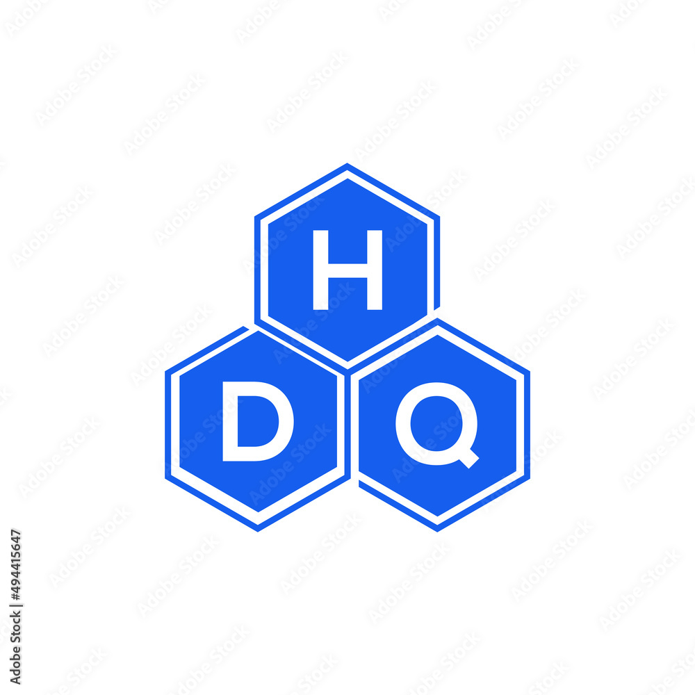 Obraz premium HDQ letter logo design on black background. HDQ creative initials letter logo concept. HDQ letter design.
