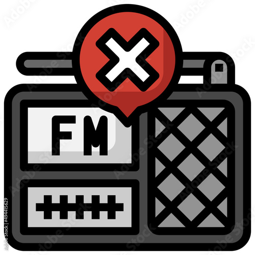 RADIO filled outline icon,linear,outline,graphic,illustration