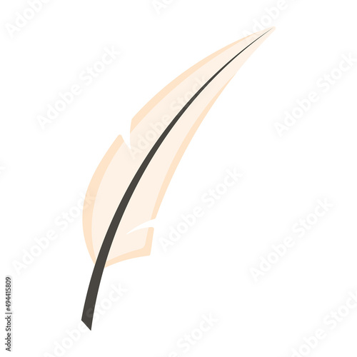 Vector isolated design element, cartoon bird feather.
