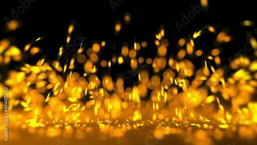 Fire sparkle and spread on ground 3d rendering background.
