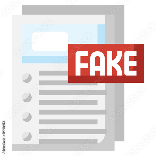 FAKE NEWS flat icon,linear,outline,graphic,illustration