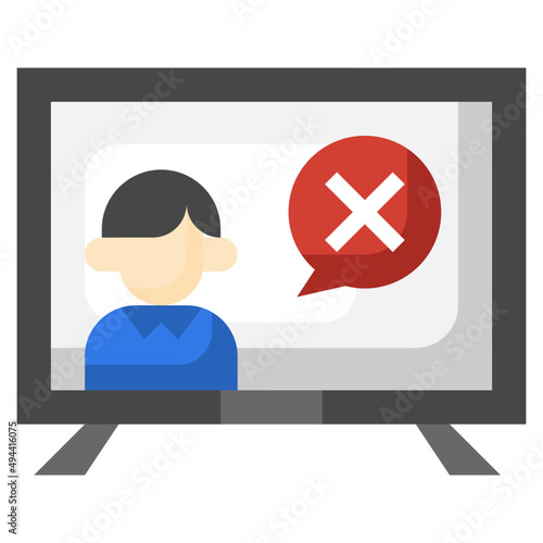 FAKE NEWS flat icon,linear,outline,graphic,illustration