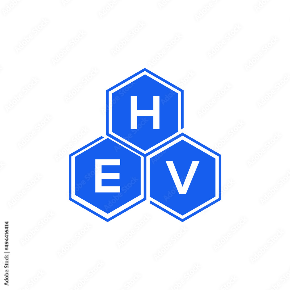 HEV letter logo design on black background. HEV  creative initials letter logo concept. HEV letter design.