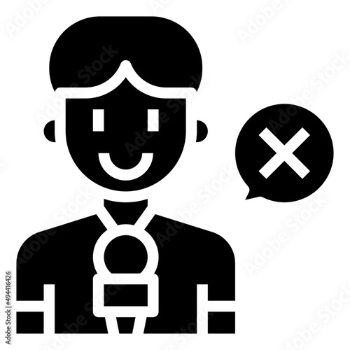NEWS REPORTER glyph icon,linear,outline,graphic,illustration