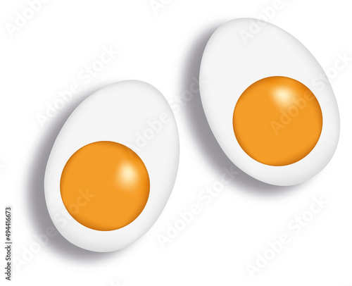 Vector realistic boiled egg yolk easter breakfast