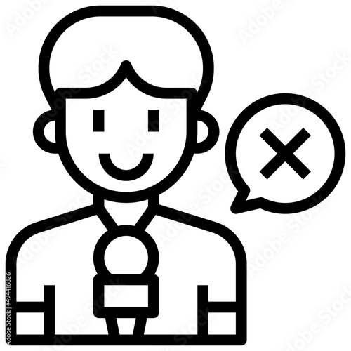 NEWS REPORTER line icon,linear,outline,graphic,illustration