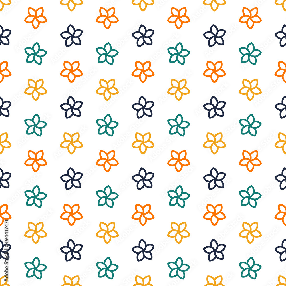 Colorful outline flowers on white background. Colorful outline flowers on white background.