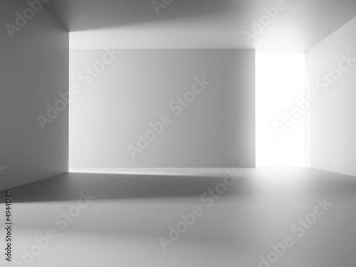 3d rendering of futuristic abstract concrete architecture space.