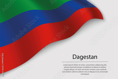 Wave flag of Dagestan is a region of Russia