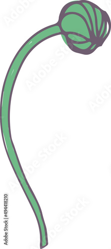 Green Stem Hand Drawn Illustration