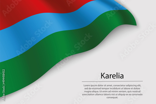 Wave flag of Karelia is a region of Russia