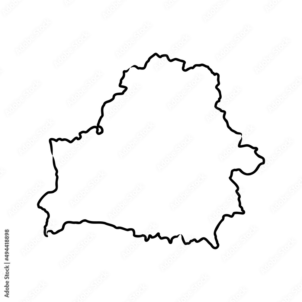 Obraz premium Belarus map of black contour curves of vector illustration