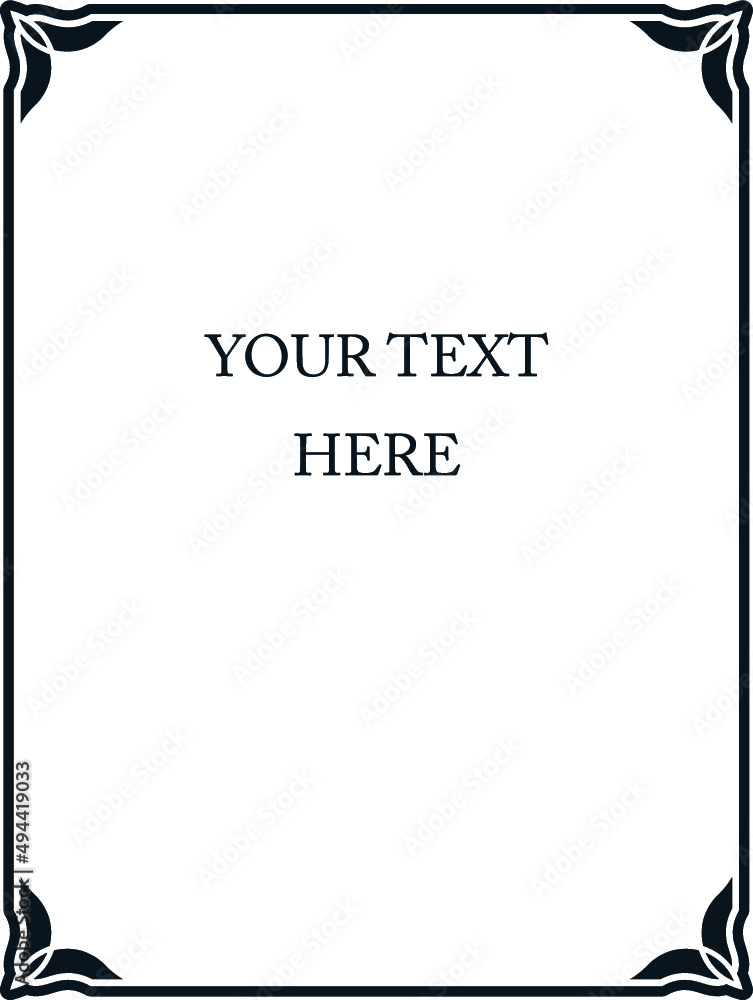 Obraz premium Vector vinyl ready black vertical A4 frame. Vinyl-ready border