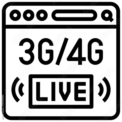 4G line icon,linear,,graphic,illustration