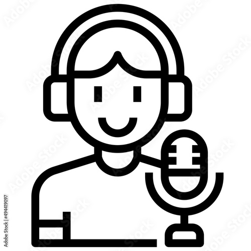 BROADCASTER line icon,linear,outline,graphic,illustration