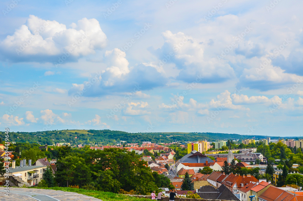 Eger City in Hungary top view at summer