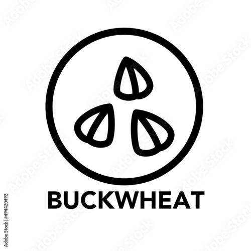 Round frame buckwheat icon, one of the food allergy icons set