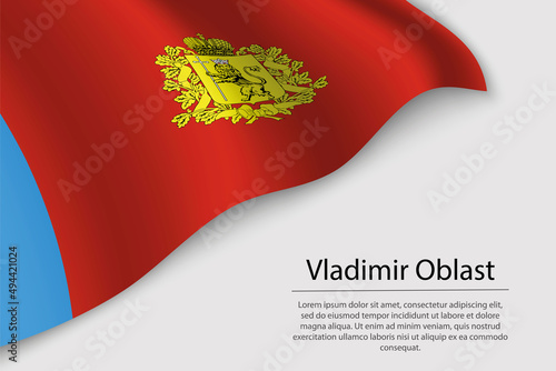 Wave flag of Vladimir Oblast is a region of Russia