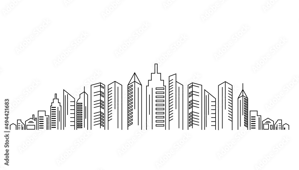 City skyline flat design