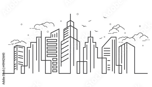 City skyline  city silhouette vector illustration in flat design