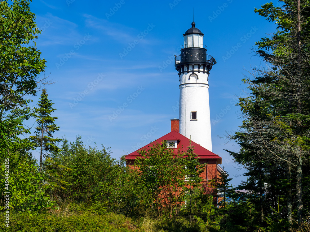 Michigan lighthouse au sable lighthouse lighthouse with blue sky