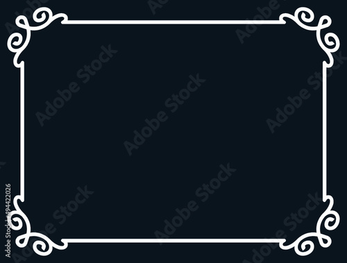 Vector vintage horizontal banner with kitschy border frame. Signboard or blackboard with chalk sign