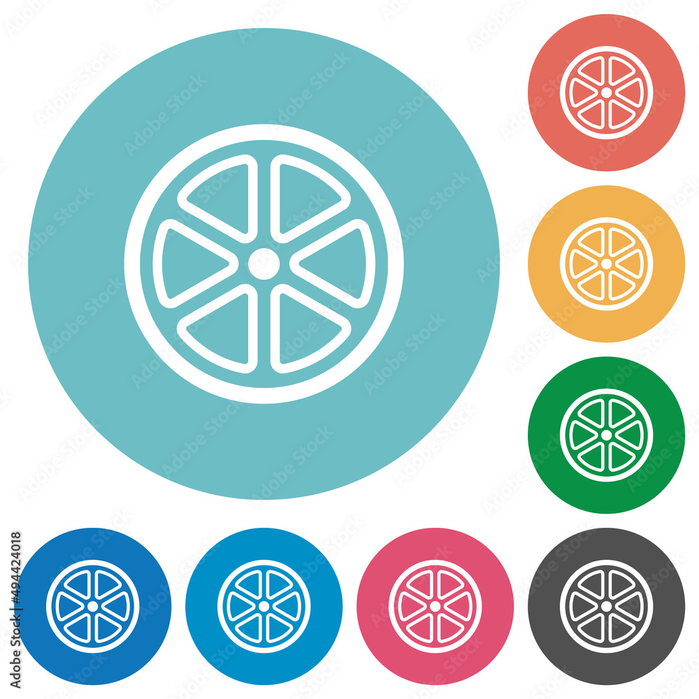 Lemon slice outline flat round icons Lemon slice outline flat round icons