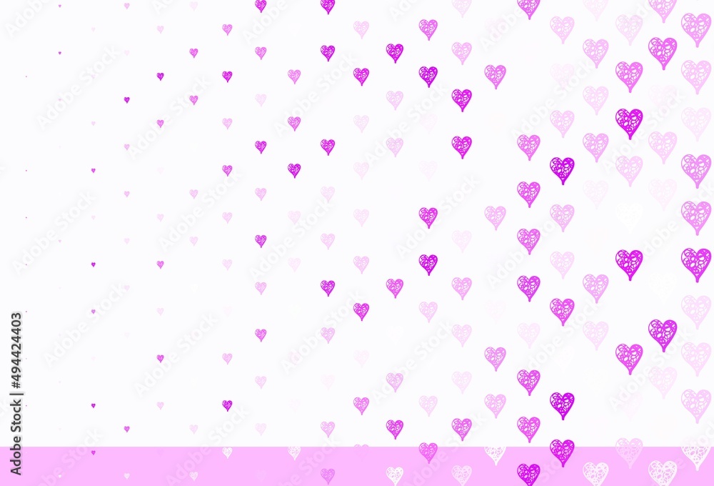 Light Purple vector background with Shining hearts. Light Purple vector background with Shining hearts.