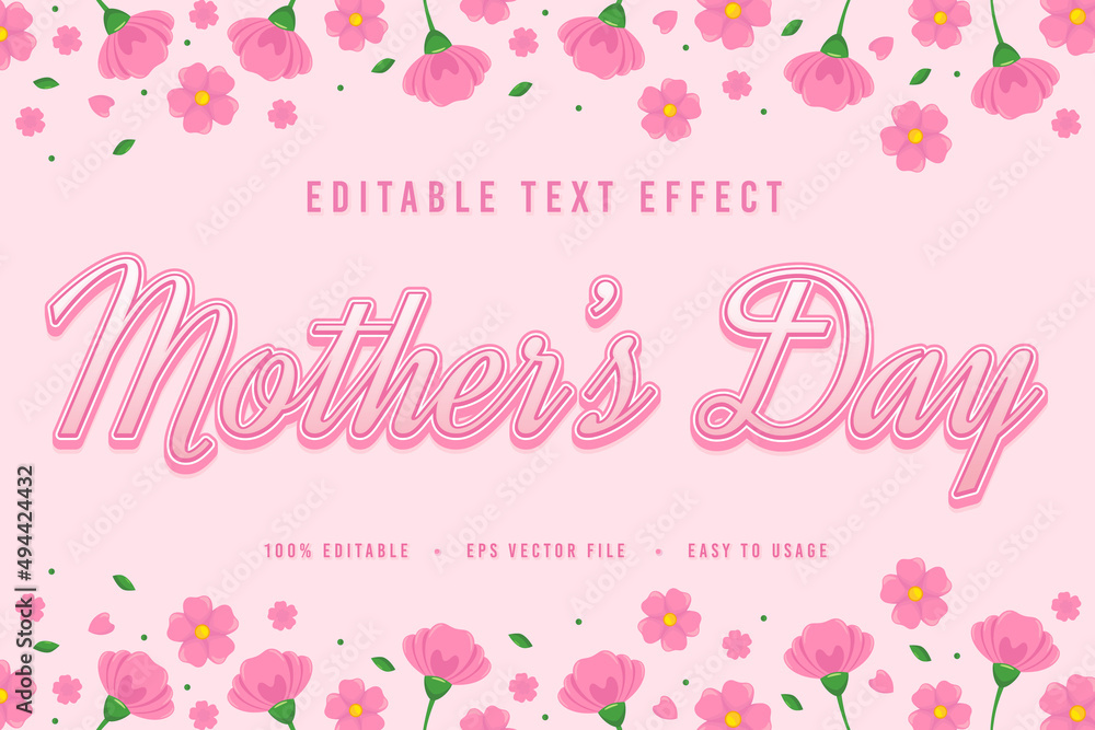 decorative mothers day Font and Alphabet vector