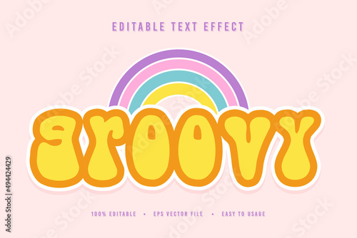 decorative groovy Font and Alphabet vector