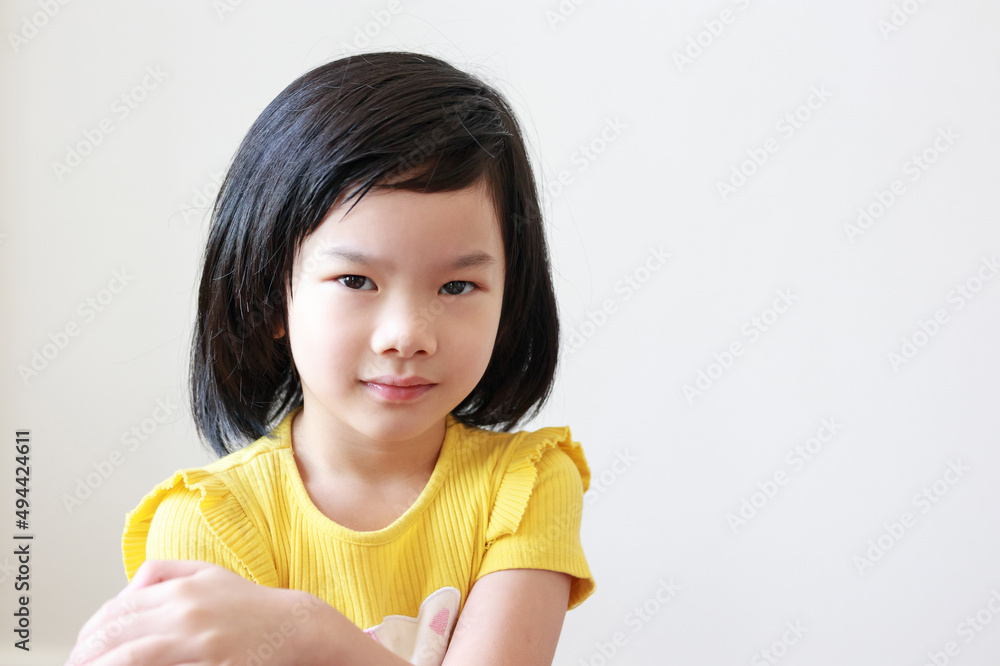 Little asian kid girl portrait on white background Little asian kid girl portrait on white background