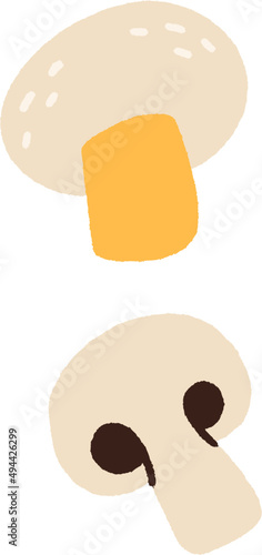 Champignon Mushrooms Cartoon Illustration