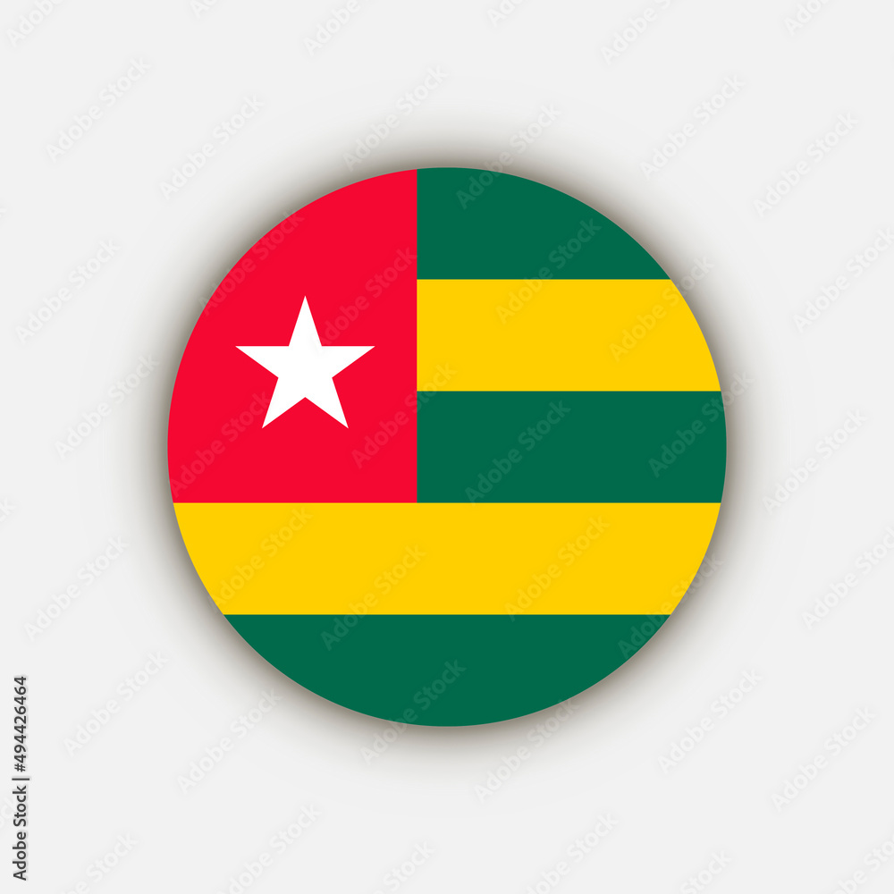 Country Togo. Togo flag. Vector illustration.
