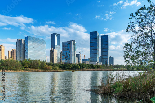 Lakeside modern office building in China