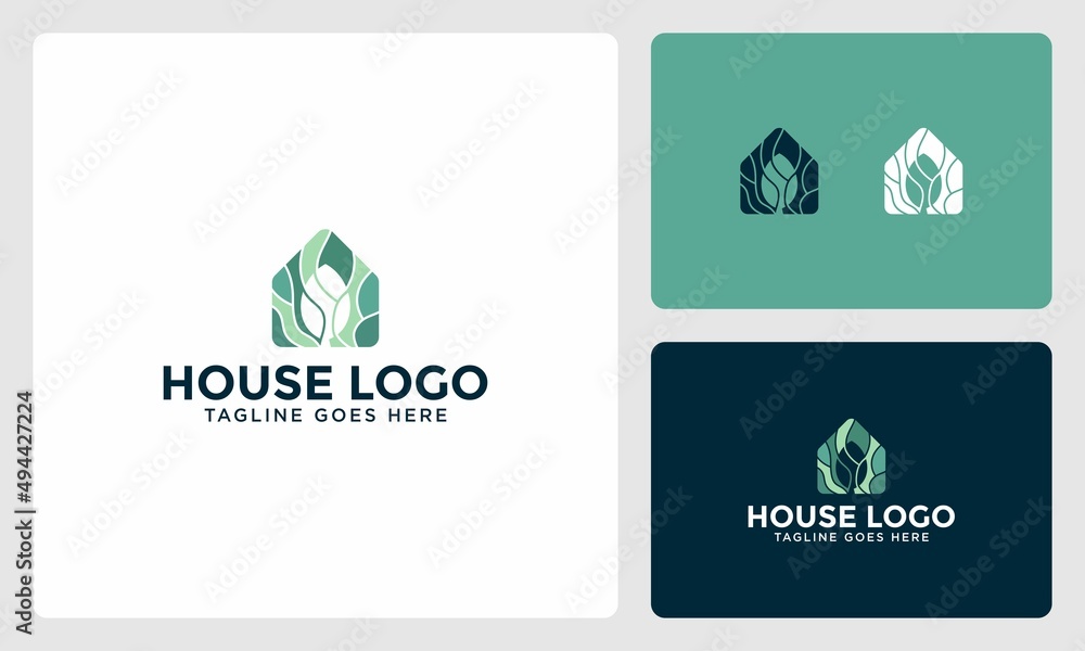 aesthetic leaf house logo aesthetic leaf house logo
