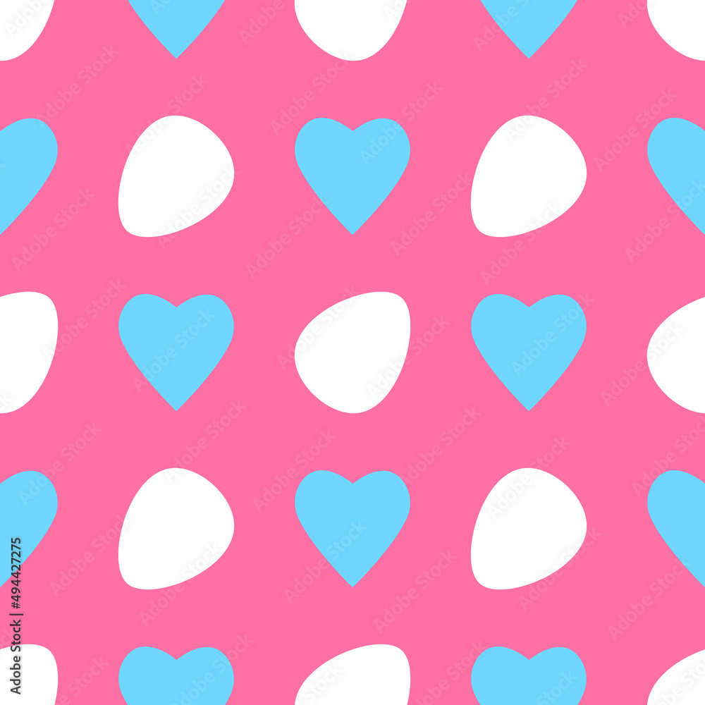 Beautiful easter egg heart pattern, great design for any purposes. Heart love blue background. Simple spring easter background. Abstract easter egg heart pattern for textile design. Beautiful easter egg heart pattern, great design for any purposes. Heart love blue background. Simple spring easter background. Abstract easter egg heart pattern for textile design.
