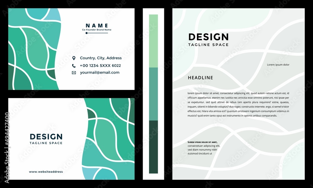 aesthetic business card and letterhead design