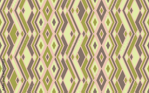 Asymmetric rhombus traditional motifs vector geometric pattern.