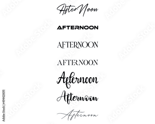 Afternoon in the 7 different creative lettering style
