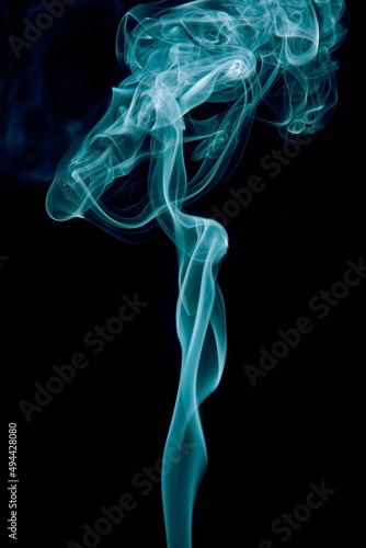 Colored steam isolated on black background.