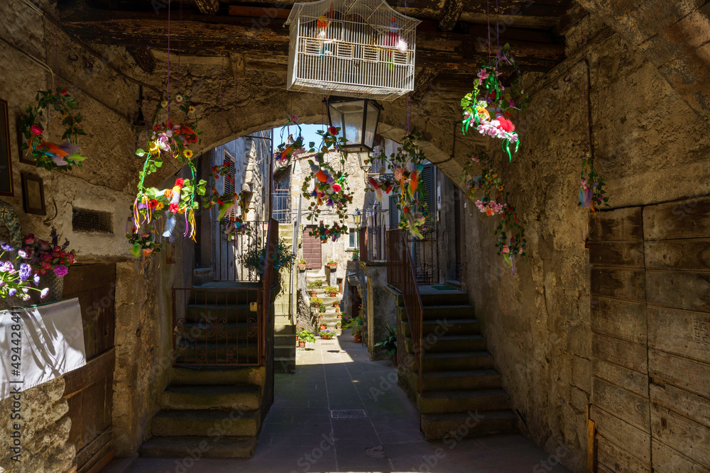 Naklejka premium Vitorchiano, medieval village in Viterbo province