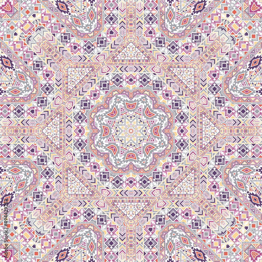 Naklejka premium Abstract seamless pattern with geometric elements structure.